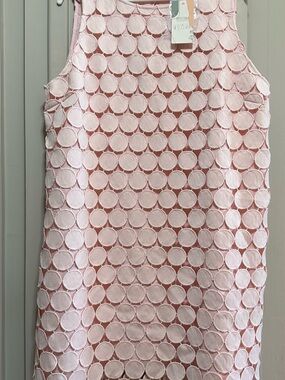 Sleeveless Pink Circle-Overlay Shift Dress XXL.